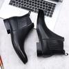 Fashion Autumn Winter New Designer Chelsea Boot for Men Solid Color Cow Leather Ankle Boots Male British Retro Fashion Casual Shoes Man
