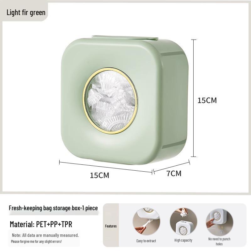 Wall-Mounted Cling Film Dispenser & Fresh-Keeping Bag Organizer