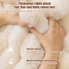 Rabbit Plush Chair Seat Pads Square Warm Winter Chair Pads 40x40cm Non Slip Stool Mat Bedroom Window Floor Mat Decor Cushion
