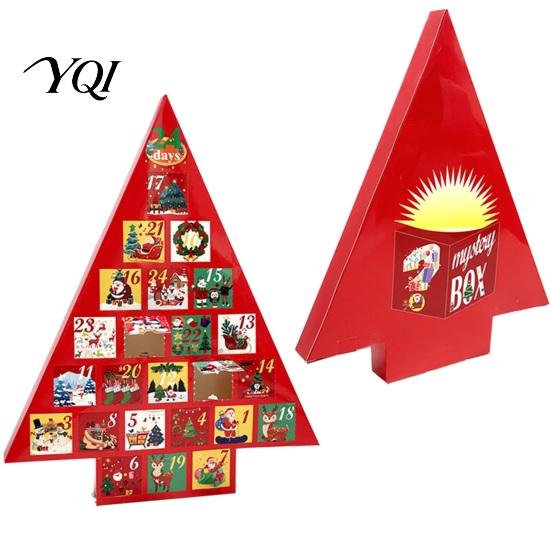 Party Favor Storage Box Christmas Tree Advent Calendar Box, DIY Surprising Shaped Paper Hole Punch Holiday Gift Fillable Countdown for Candy