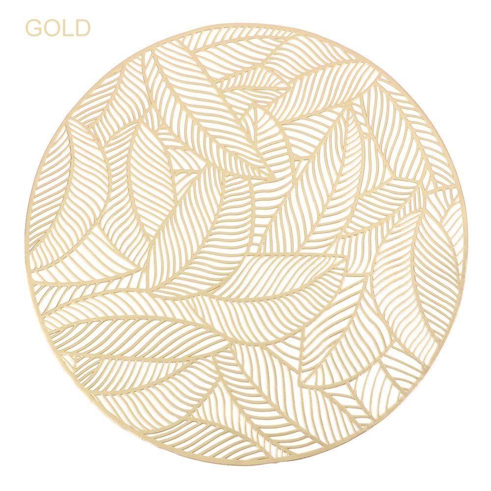 

Европейский стиль Теплоизоляционная подставка на стол Нескользящий ПВХ Бронзовая подставка под тарелку Полая круглая подставка под кофе Универсальная золотой