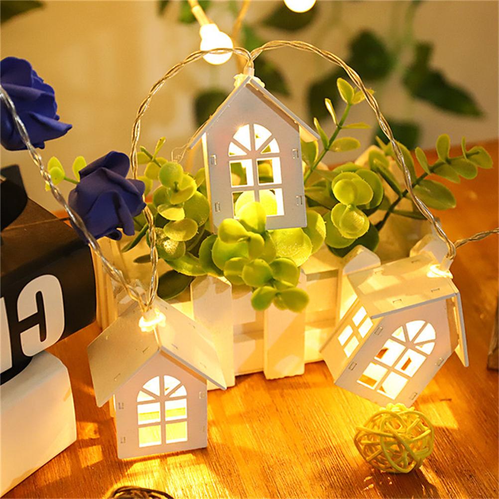 LED Christmas Lights Small House Shape Lights String Xmas Decor Light for Garden Terrace and Lawn