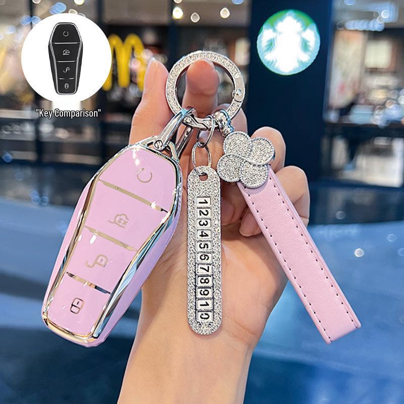 Etui na kluczyk BYD: Kompatybilny z Dolphin, Seagull, Song Plus, Qin DMI, Han EV, Tang, Seal, 06, Yuan Pro - Pokrowiec na brelok