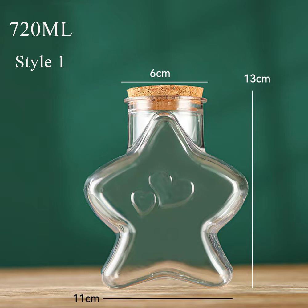 Transparente Plastikflasche Geschenk Wünschflasche Glückssternflasche Heimdekoration Flasche Aufbewahrungsglas Holzstöpsel Kreativ