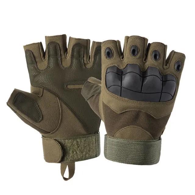 

Outdoor Use Tactical Army Fingerless Gloves Hard Knuckle Paintball Airsoft Hunting Combat Cycling Hiking Military Half Finger Glo Practical Use XL зелений