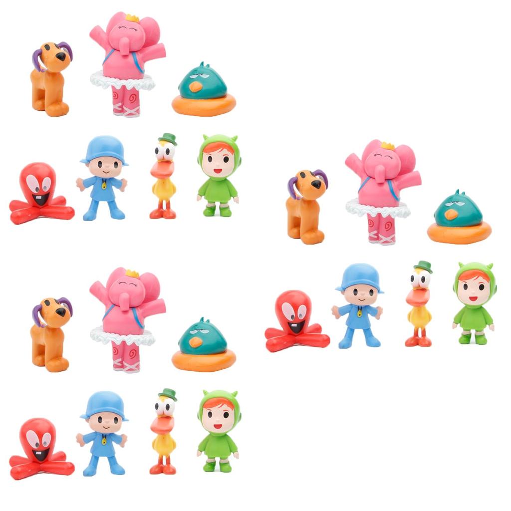 Set Premium di Miniature di Pocoyo 7pz Figure Zinkia Per Bambini Giocattolo e Collezionabili