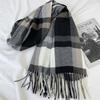 Plaid Scarf Women's New Autumn and Winter Fashion Imitation Cashmere Fringed Shawl Warm and Thickened Scarf Windproof, Warm & Decorative