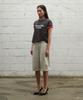 Keulaeki [Women] Paint Logo Crop Tee_Charcoal [Kr265Pwt463]