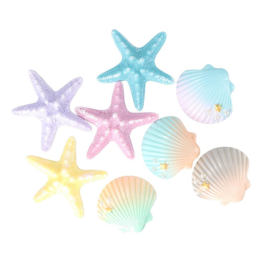 

Фигурки для торта из смолы в форме ракушки-звезды, украшение для торта на день рождения, флажки для торта, фигурки для кексов pink-starfish