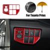 Red Carbon Car Rearview Mirror Switch Panel Trim Sticker For Toyota Prius 12-15