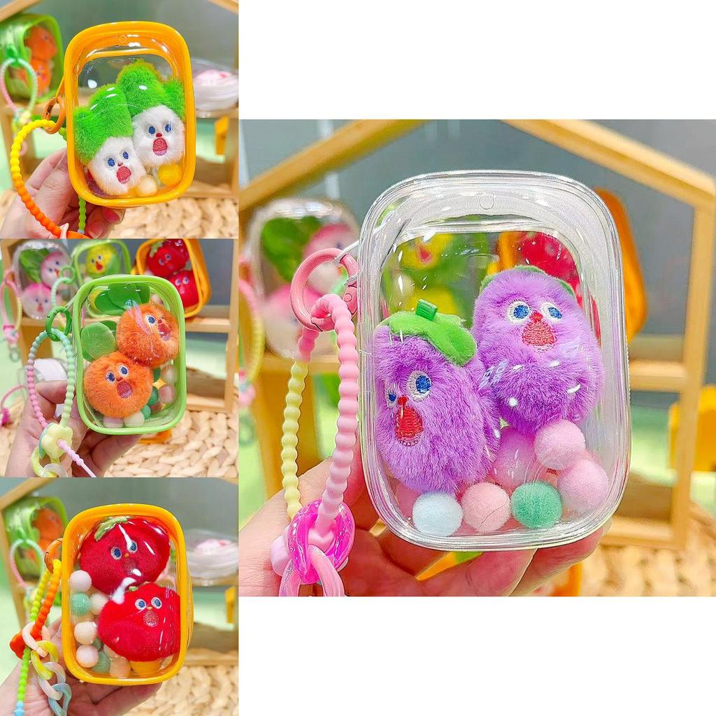 Jinnew Scream Adorable Vegetable Keychain Set Cute Plush Food Pendant Gifts