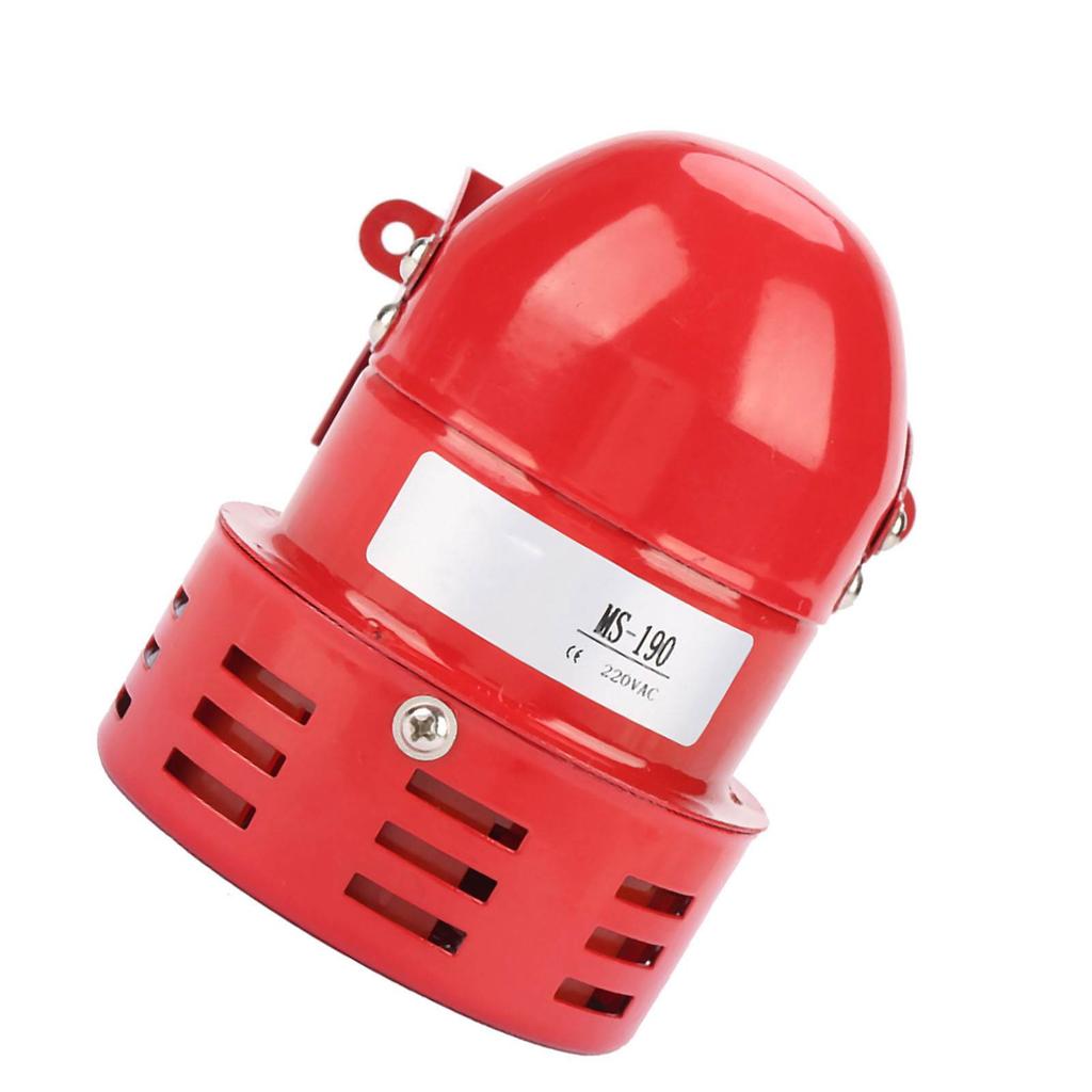 220V 110DB Red Mini Metal Motor Alarm Industrial Sound Electrical Guard Against Theft MS 190