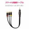 Elecom AV Cable Stereo Mini Plug (Straight 4 Pole) - RCA Pin Plug Conversion 0.15m Black DH-MWRYF015BK