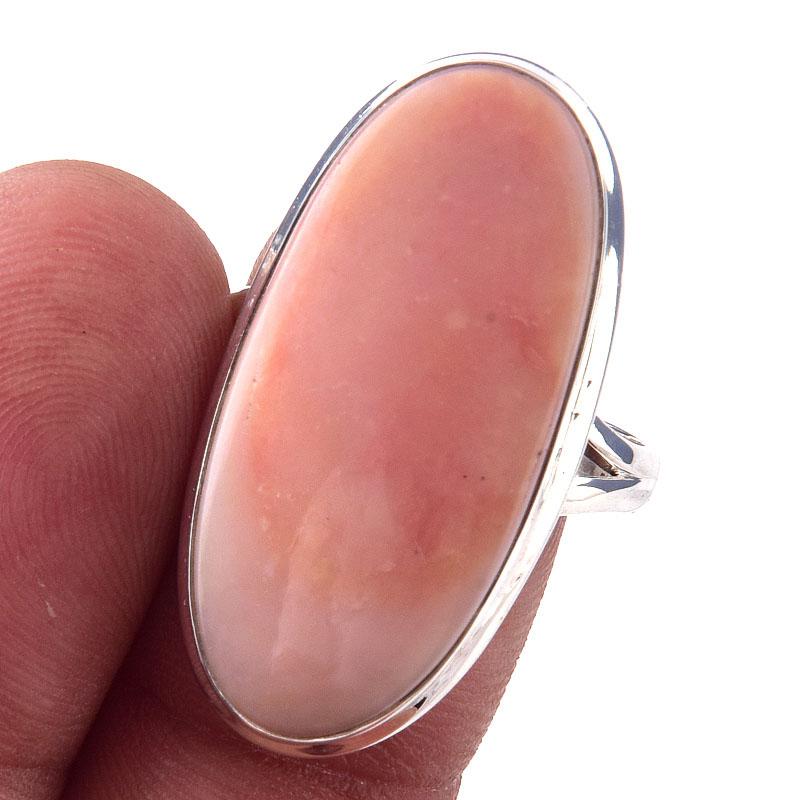 

Кольцо из чистого серебра 925 пробы с натуральным розовым опалом, размер 10, V9H17