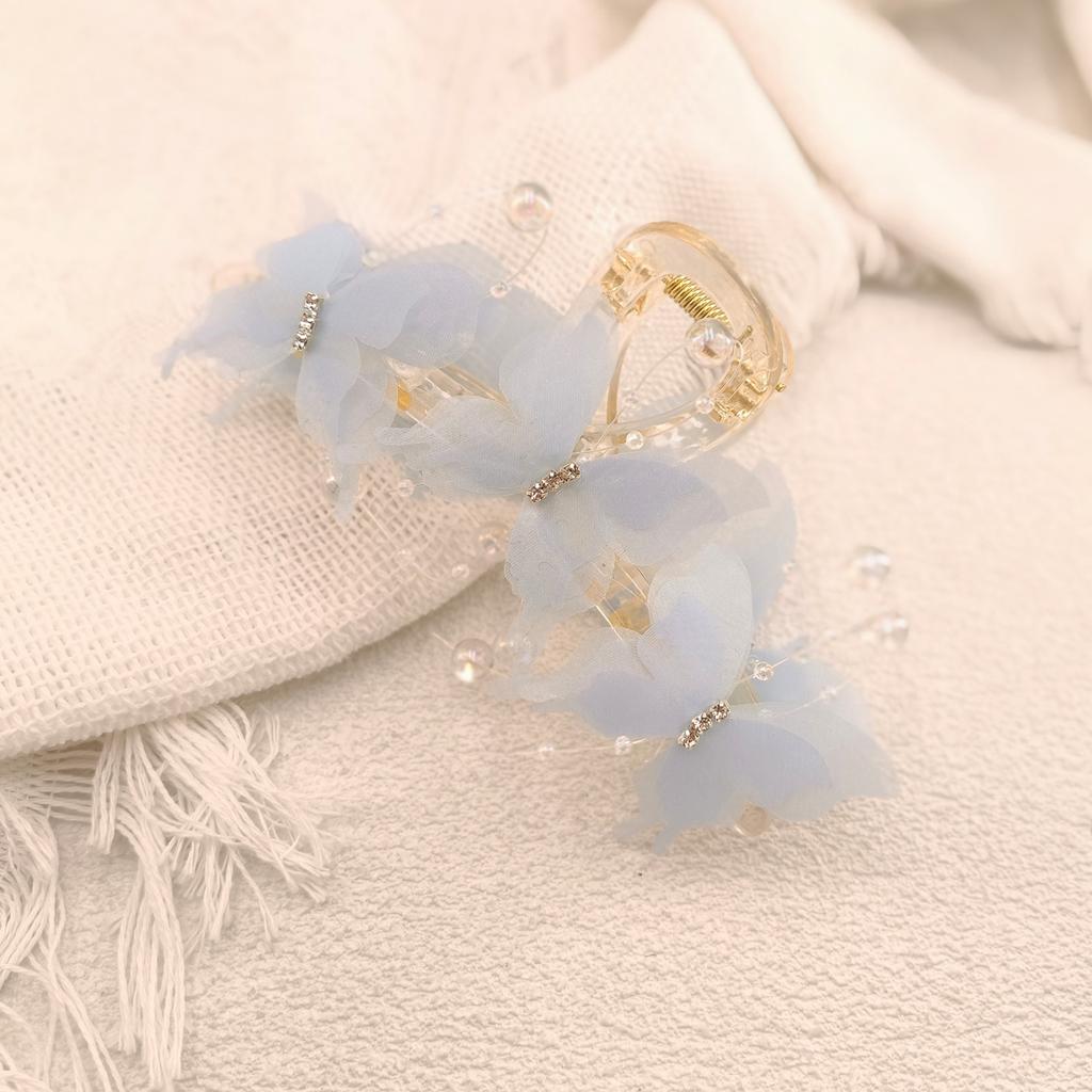 New Vintage Butterfly Harclips Women's Ponytail Rhinestone Bow Shark Clip Elegant Girl Sweet Hair Claw Hair Accessories