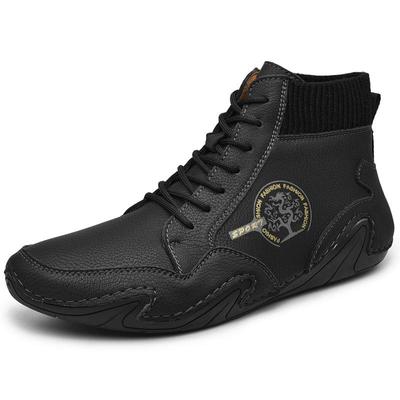 Men's High -top Casual Shoes Handmade Super Fiber Large Size Rubber Soft Bottom Driving Car Men's Shoes