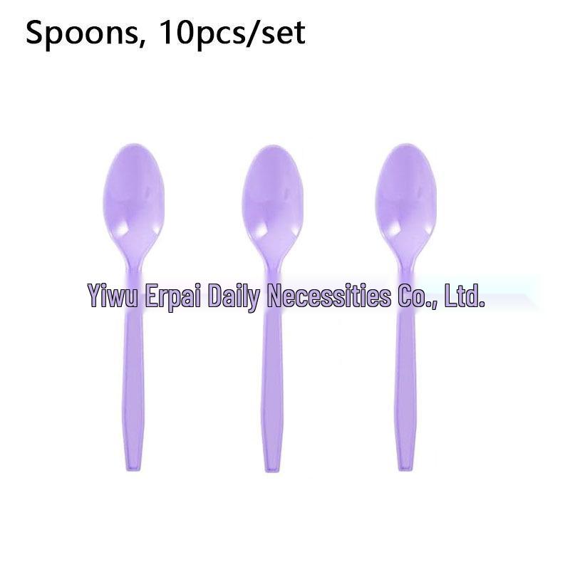 Purple Party Disposable Tableware Set: Plates, Cups, Napkins, Cutlery