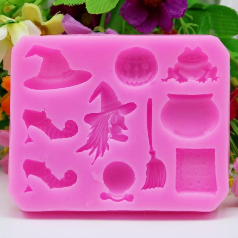 Halloween Party Sugar Silicone Mold Cake Decorating Tools Hat Pumpkin Pastry Baking Kitchen Bakeware