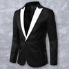 Frühling Herbst Herren Blazer Colorblock Langarm Umlegekragen Ein Knopf Slim Anzugjacke für Büro