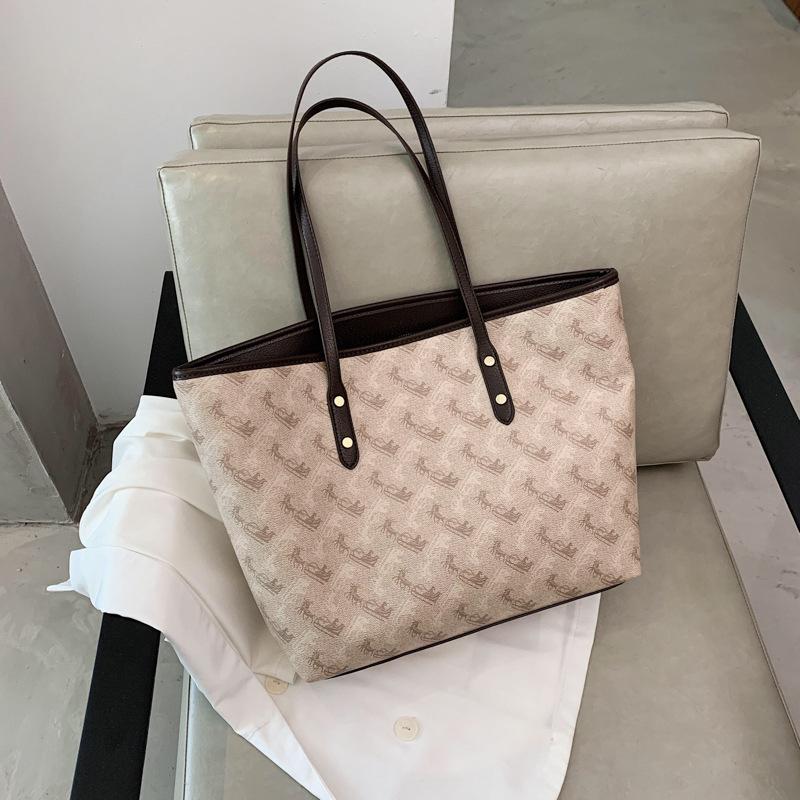 Single Shoulder Large Bag Women's New Fashion Printed Tote Bag Versatile Large Capacity Bag Shopping Bag