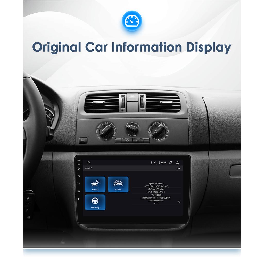 Hizpo 10.1''QLED Screen 2din Android Car Radio Multimedia Video Player for Skoda Fabia 2 2007 - 2014 GPS Navi Carplay AutoIntelligent   4G RDS WIFI