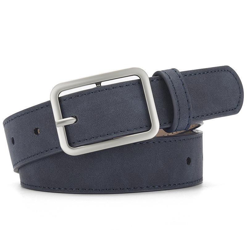Korean-Style Faux Leather Belt with Square Buckle - Versatile, Retro Student Fashion