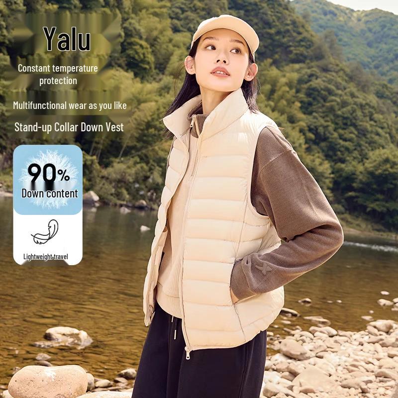 

Yalu Women s Lightweight Stand-Collar Down Vest L