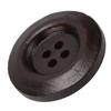 50pcs Dark Brown 4 Hole Buttons Wide Edge Sewing Buttons Craft Wooden Buttons  DIY Craft