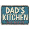 Dads Kitchen Help Wanted Sign Blue Rustic Cooking Enthusiasts Decor