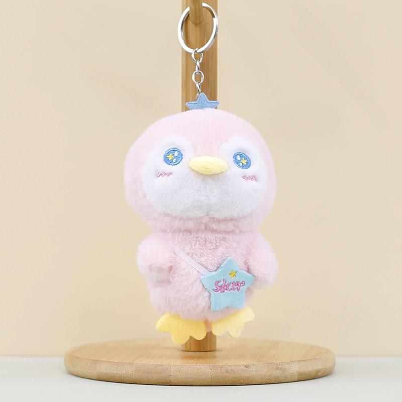 Stuffed Little Penguin Animals Bag Hangers Key Chains Purple Blue Grey Pink