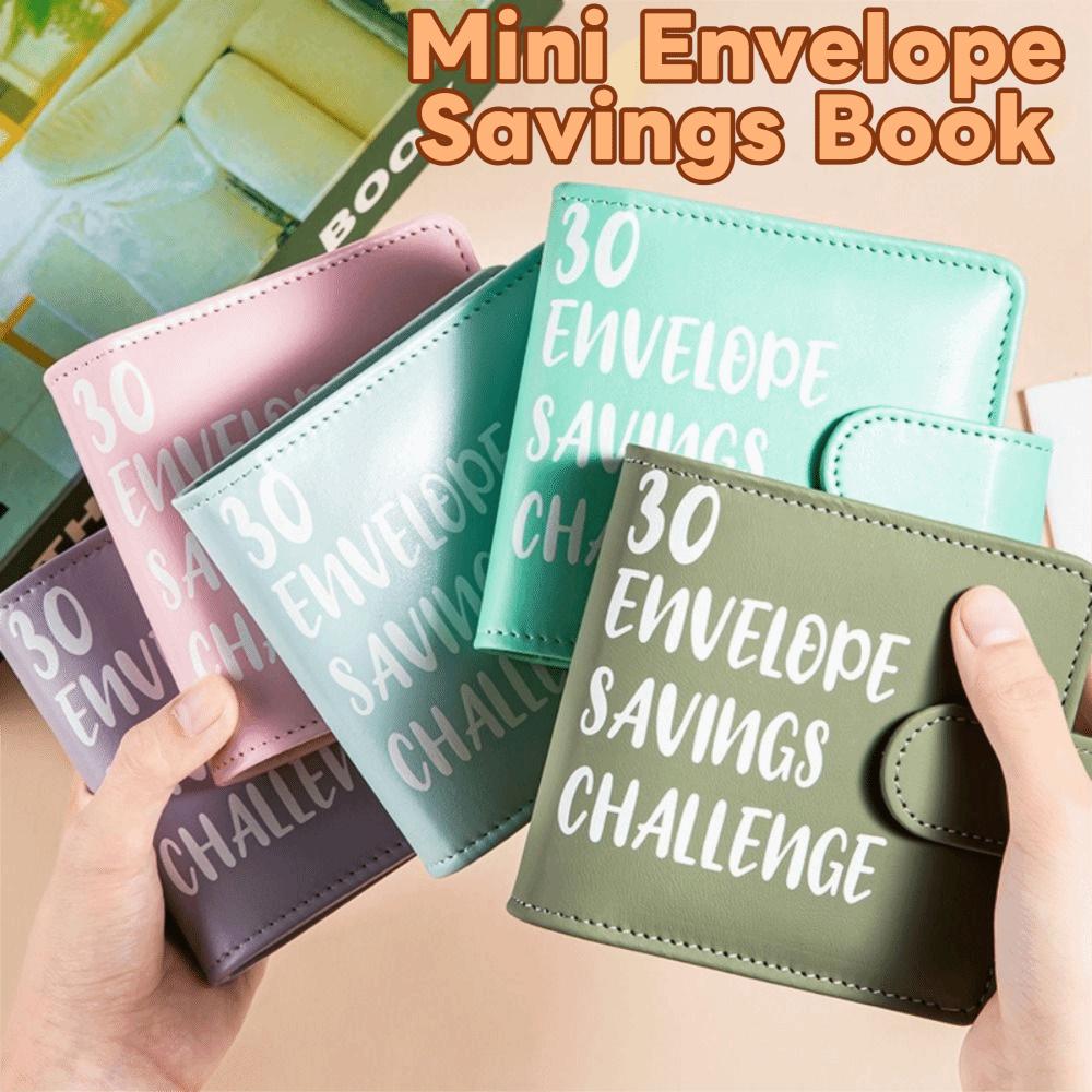 PU Leather Money Saving Challenge Book Loose-Leaf Large Capacity Small Binder with Cash Envelopes Multi Pockets Waterproof