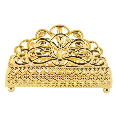 Desk Napkin Holder Gold Iron Art Standing Napkin Organizer Stand for Hotel Restaurant Home Dining Table