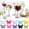 6pcs/set Creative Butterfly Marker Wine Glass Decor Drinking Cup Charms Silicone Identifier Food Grade Eco-friendly Party Supply
