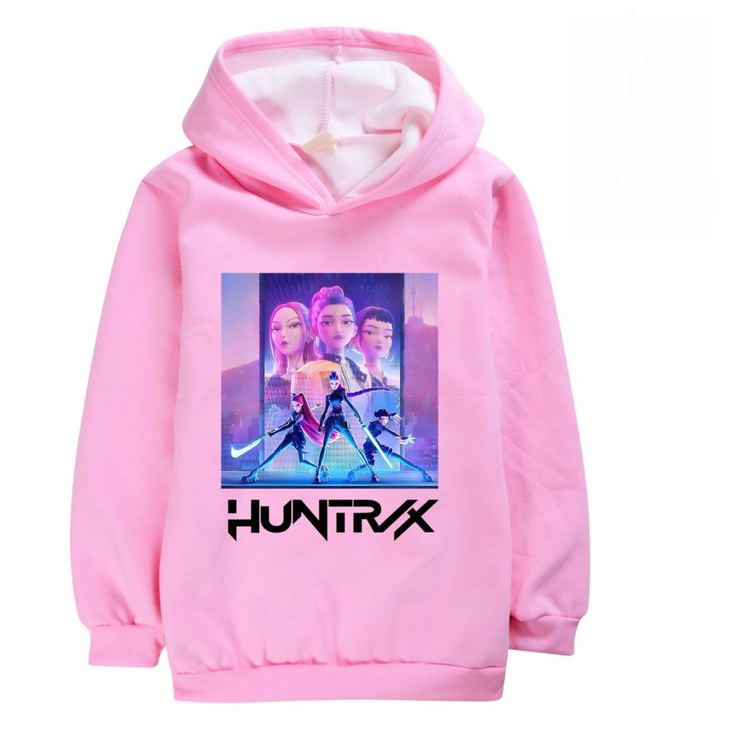 5020 Dětská Dívčí Huntrix Kpop Rumi Zoey Mira Potisk Ležérní Dlouhý Rukáv Sametová Teplá Zimní Mikina s Kapucí