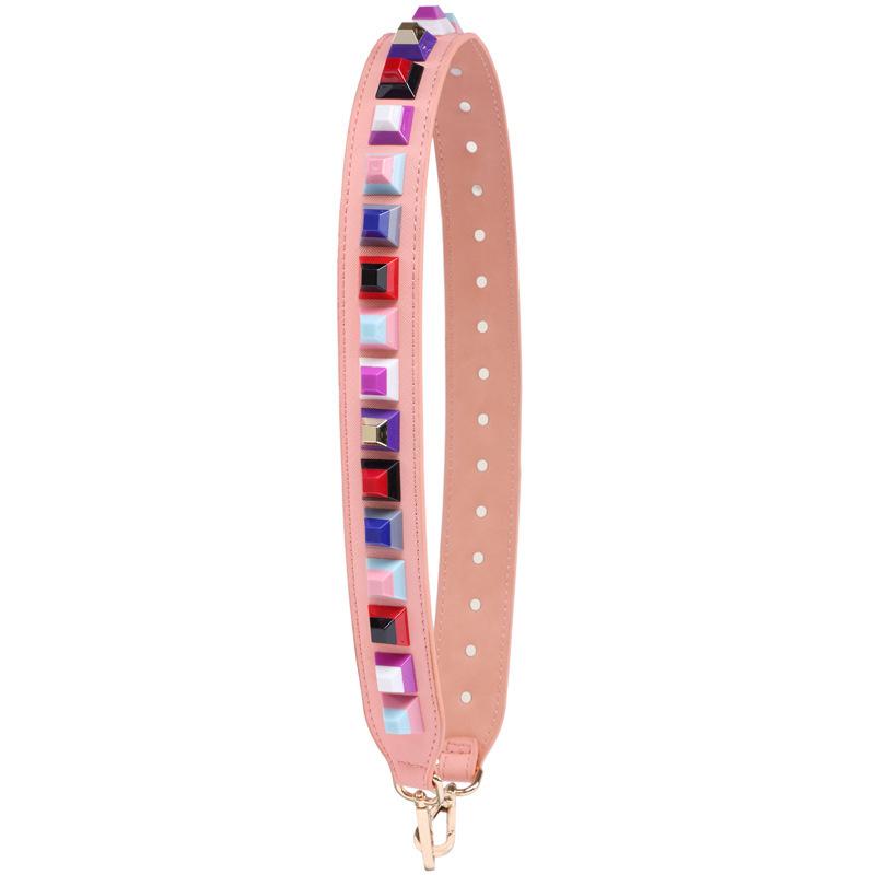 90cm Bunte Nieten Leder Taschengurt Crossbody Schultergurte Handtaschengriff Ersatz Damen DIY Geldbörsen Zubehör