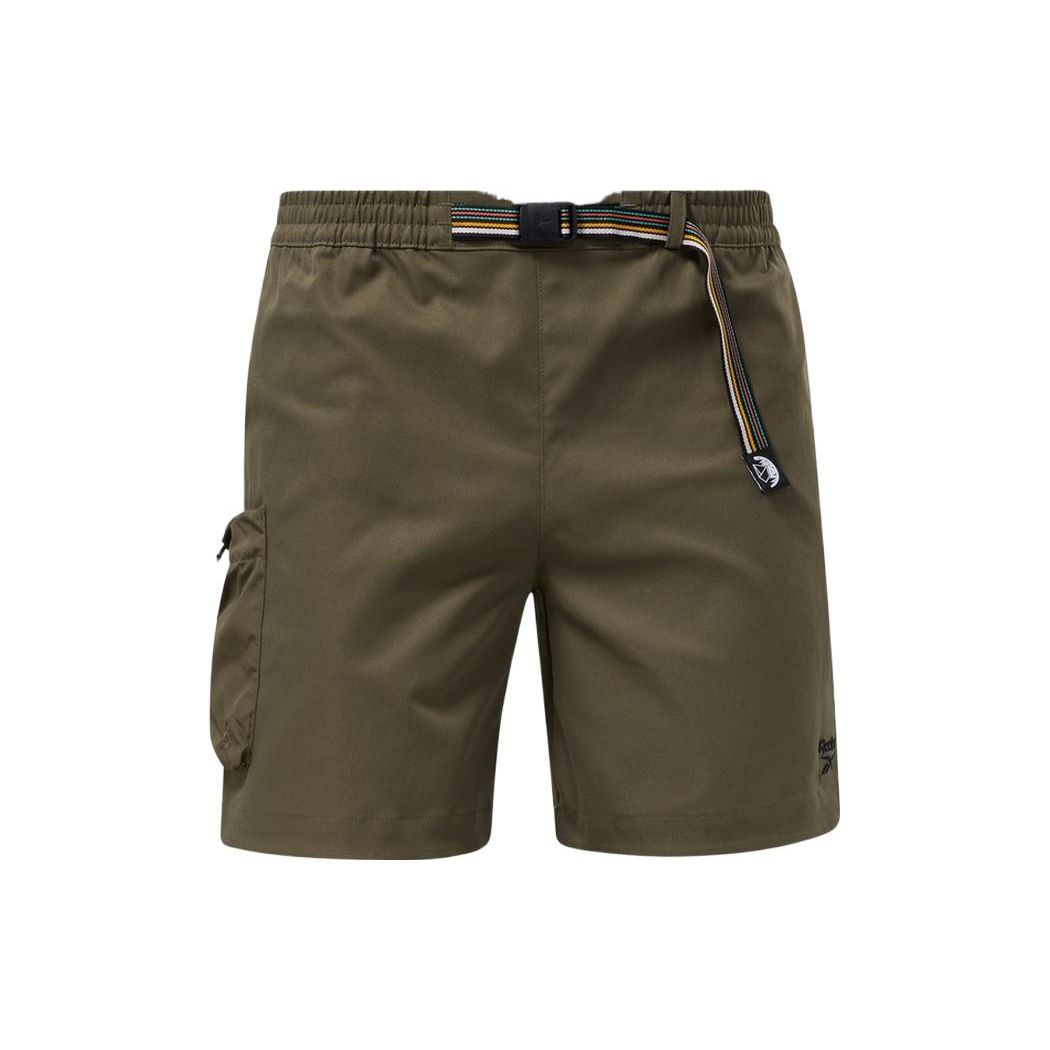 Reebok Solid Color Large Pocket Mid Waist Cargo Shorts Men shorts Gray-Green GS4187 XL