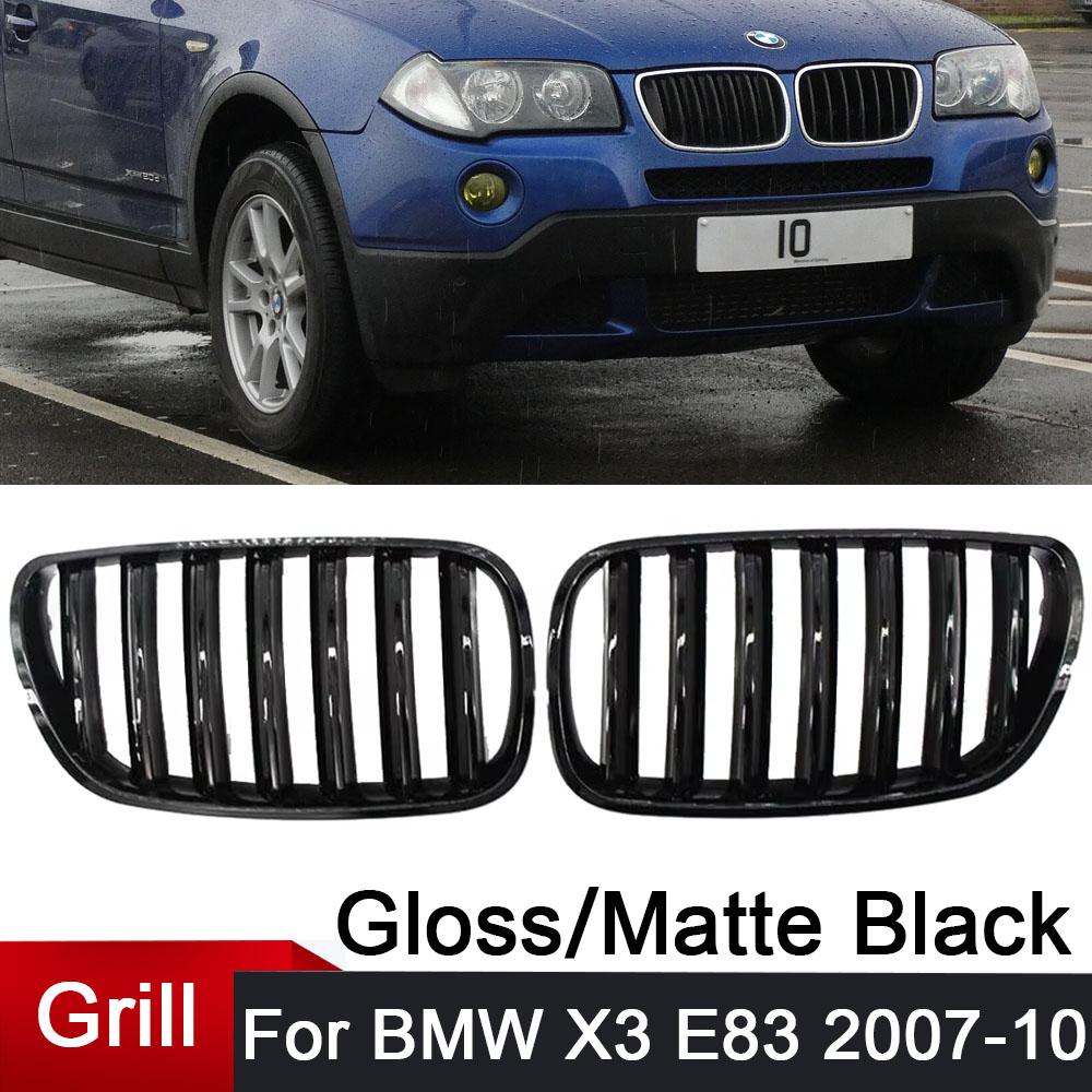 For BMW X3 E83 2007 2008 2009 2010 Car Grille Front Bumper Kidney Grill Gloss/Matte Black Racing Grill 51113420087 51113420088