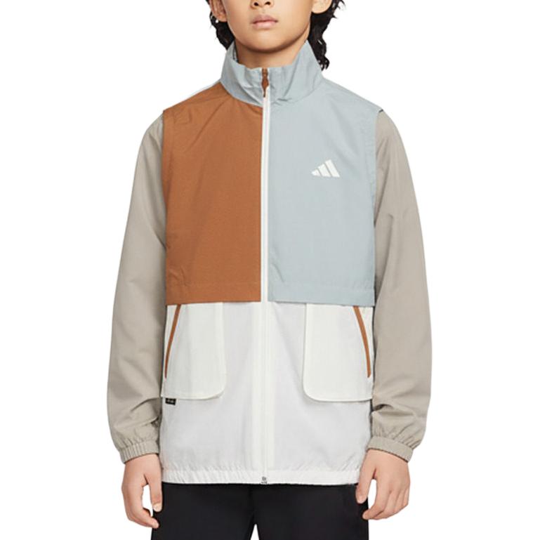 Adidas Куртка LK WV Воротник-стойка Молния Спортивная Длинный рукав Детские куртки KH0238 134