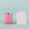 50pcs Custom 12oz double wall stainless steel wine tumbler insulated vacuum egg shape wine tumbler with sliding lids