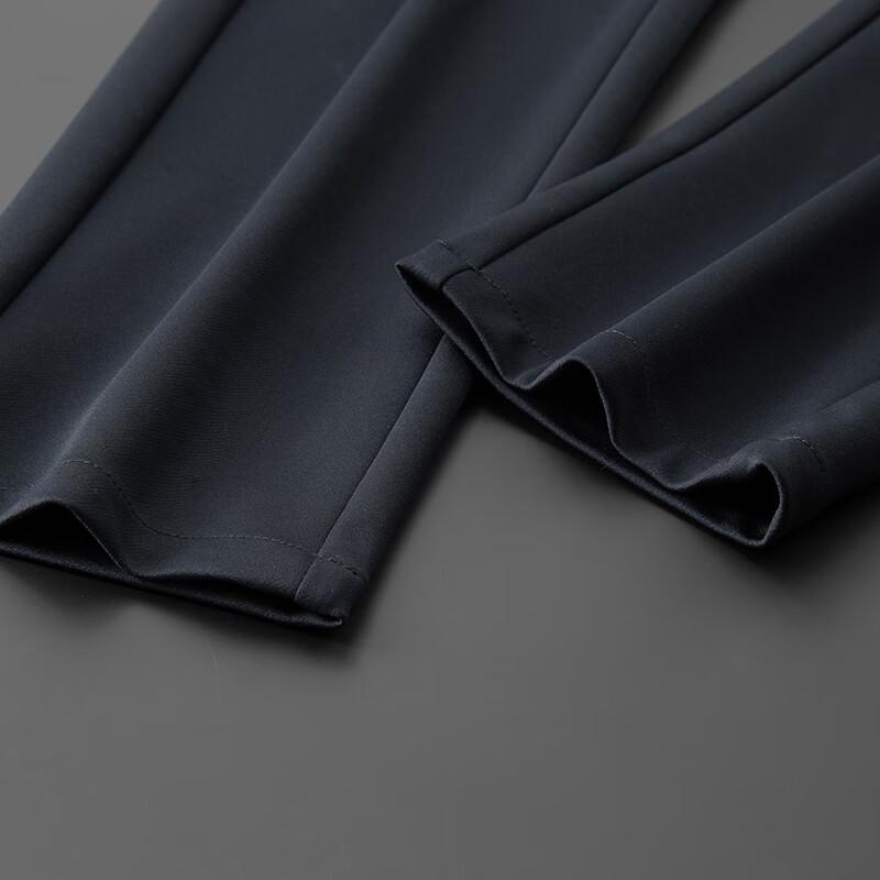 Dibenze Men's Plus Size Elastic Business Casual Straight Leg Trousers