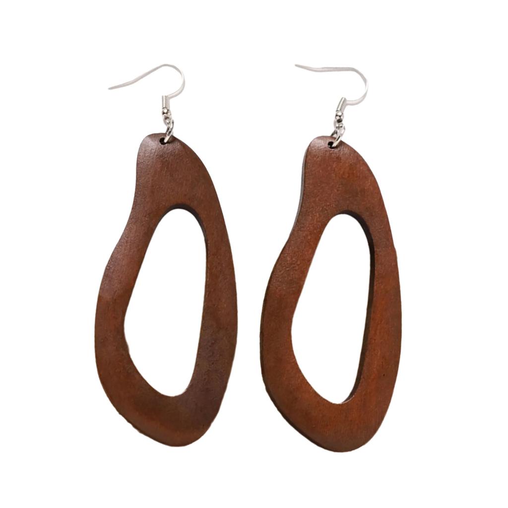 Ohrringe aus Holz im Retro-Stil Leicht und stilvoll Ideal für Herbst- und Winteroutfits Verleihen jedem Look eine einzigartige Note