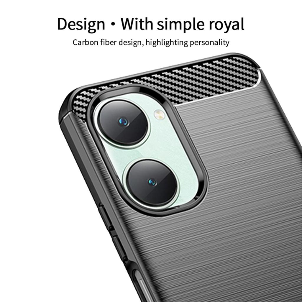 MOFI JK TPU Series-1 For vivo T3 Lite 5G Case Soft TPU Brushed Phone Cover Carbon Fiber Texture