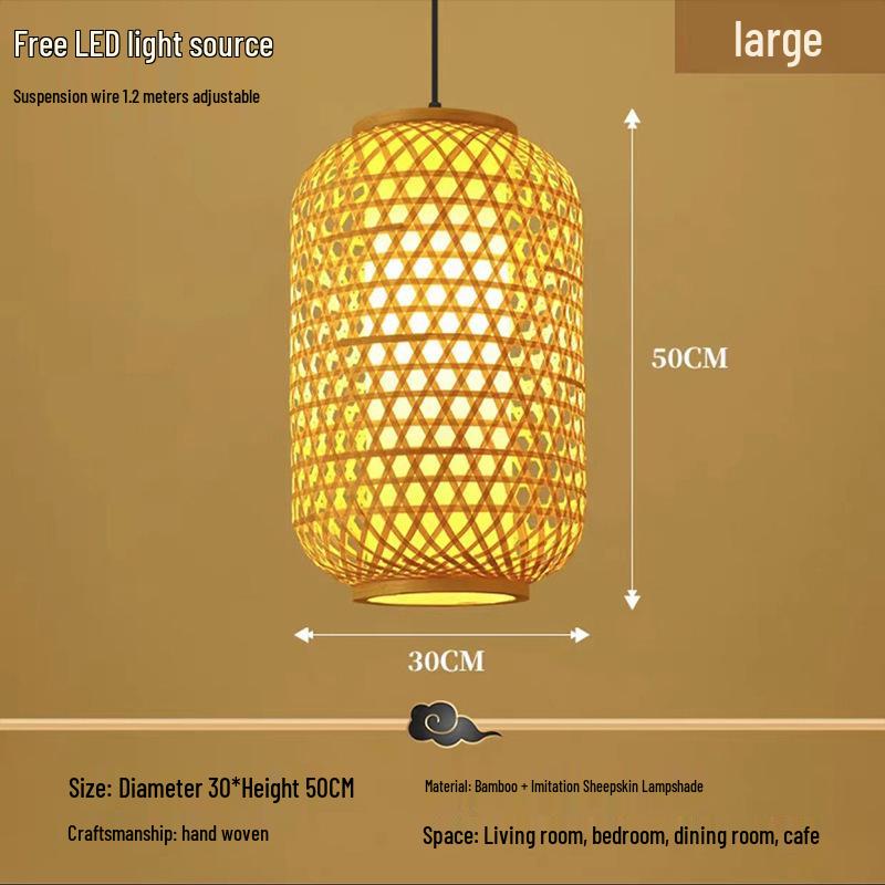 Antique-Style Bamboo Lantern for Outdoor Scenic Areas, Night Markets, Teahouses, Inns, and Hot Pot Restaurants; Customizable with Text.
