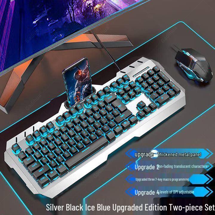 Wired Mechanical Keyboard, Headset & Mouse Set for Gaming and Office Use