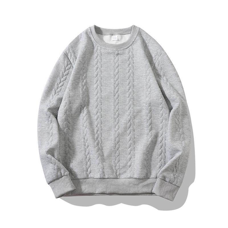

New Sweatshirt Versatile Long Sleeve Solid Color Round Neck Pullover Jacket Top S серый