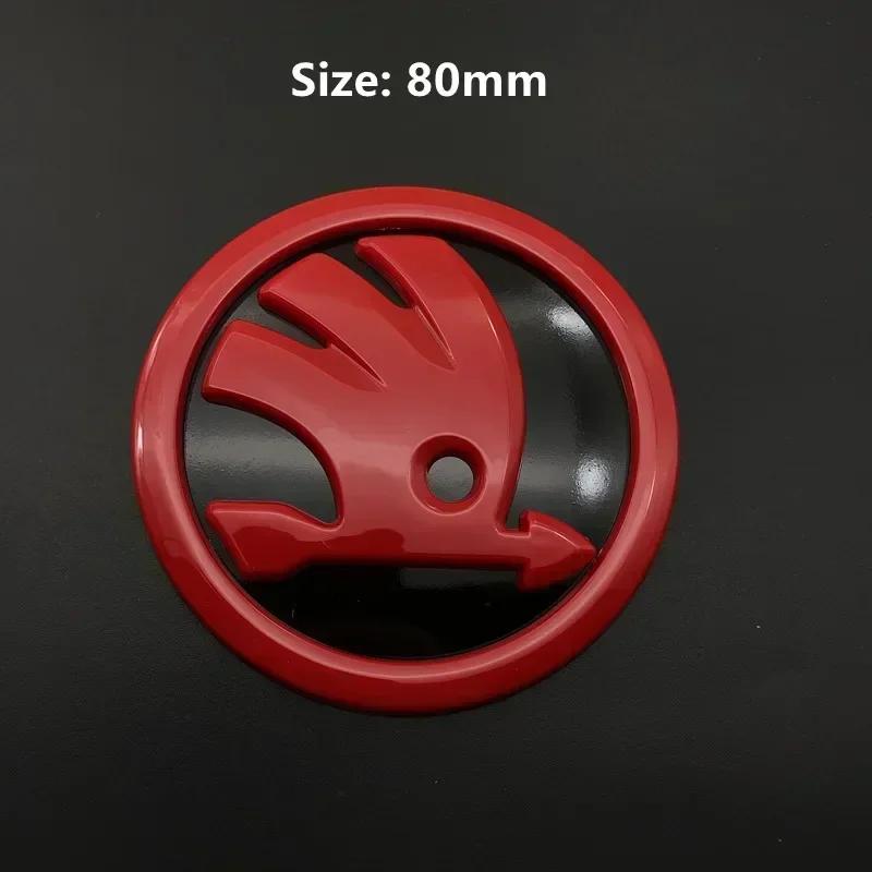 ABCDGF1 ABS Car Front Rear Emblem for SKODA Rapid Fabia 1 2 Karoq Yeti Superb Vision Octavia A7 RS Decals Trunk Logo Sticker Accessories