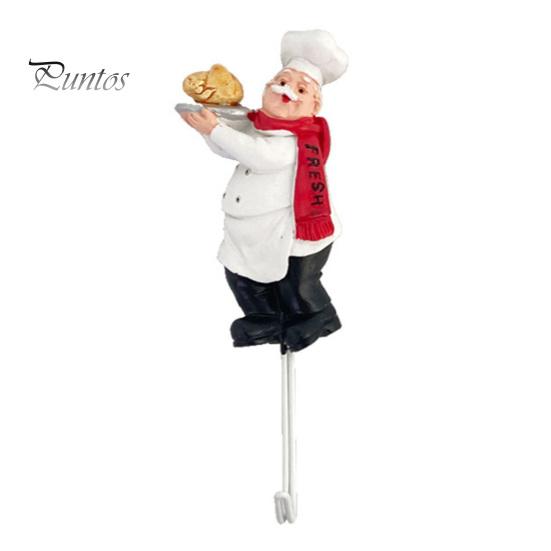 Wall Mounted Hooks for Shopping Bags Chef Style Sticky Hook, Resin Kitchen Organizer, Funny Decor Accessories Adhesive Decorative Hook Spatulas