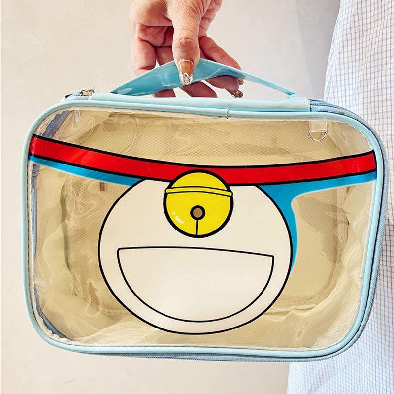Doraemon Cute Cartoon Sweet Portable Cosmetic Bag Personality Creative Anime Peripheral Leather Waterproof Wash Storage Bag Gift