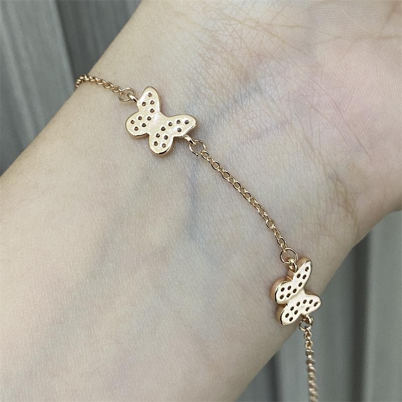 Douyin full diamond butterfly bracelet design ins cold wind temperament exquisite jewelry