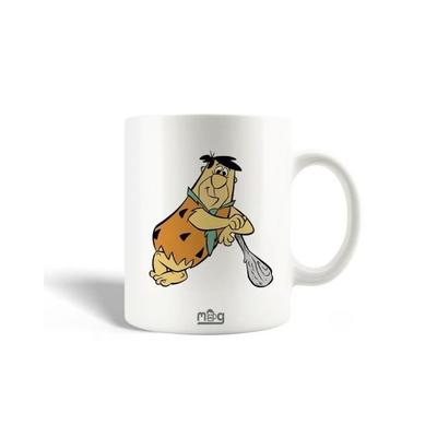 Ceramic Mug - Fred Flintstone - 30cl - White - Dishwasher Safe - Round
